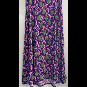 LuLaRoe Maxi Skirt or Dress Women’s Size L Large Purple Red Green NWOT